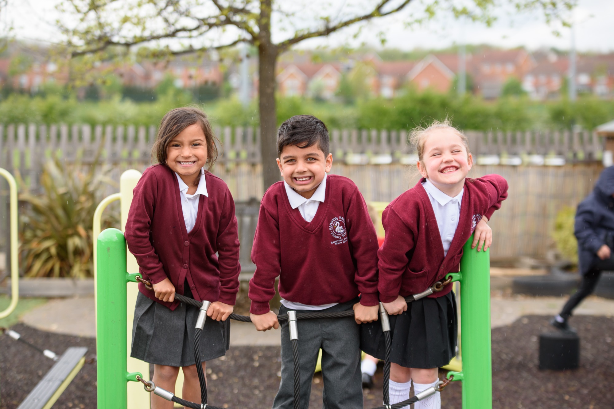 children on trim trail