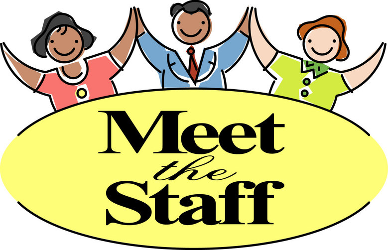 A picture showing meet the staff with people waving